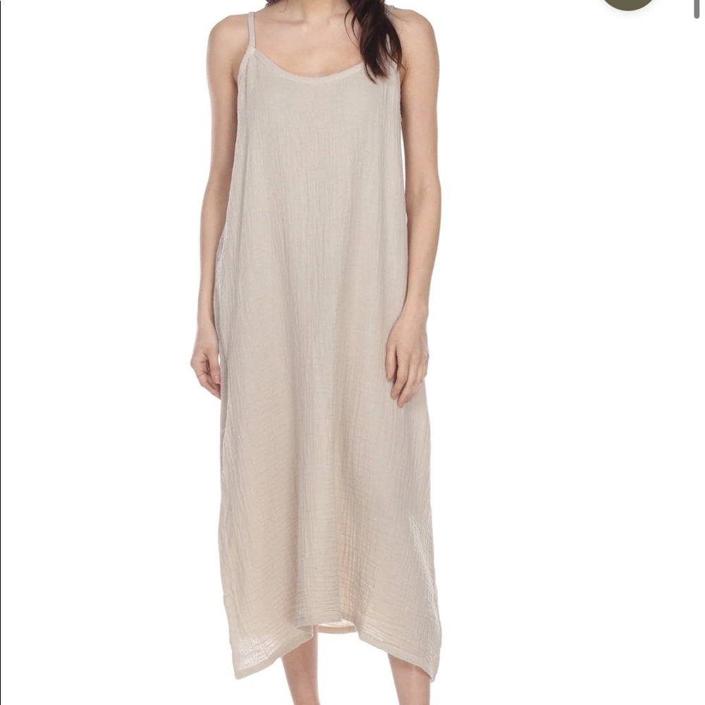Honest cotton ecru long slip dress